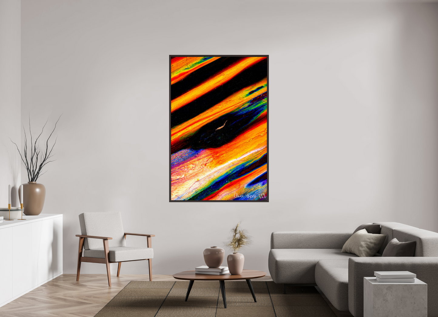 44 x 66″, Floater Frame Alder Brown Zenography