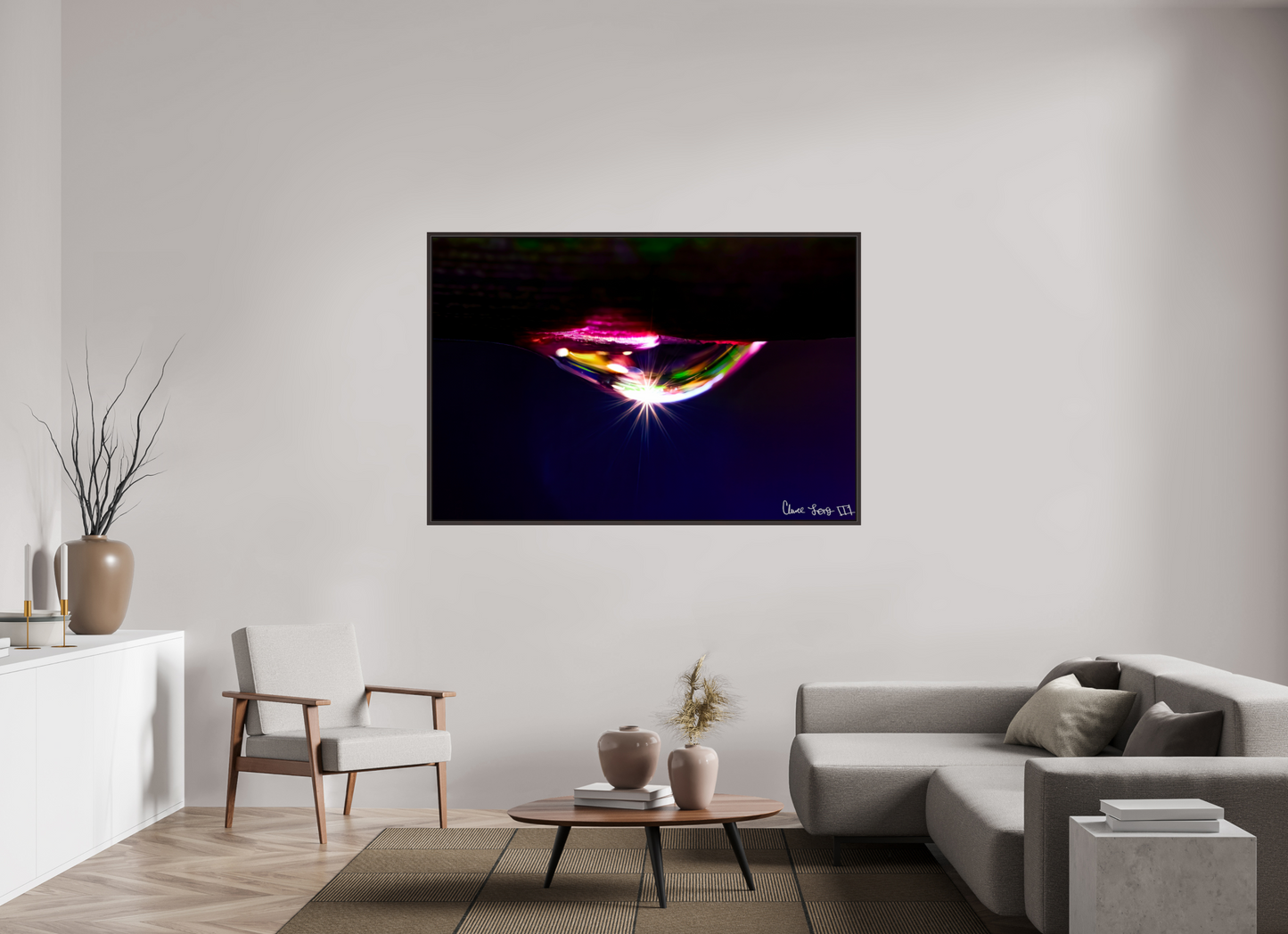 66 x 44″, Floater Frame Alder Brown Twinkle of Light