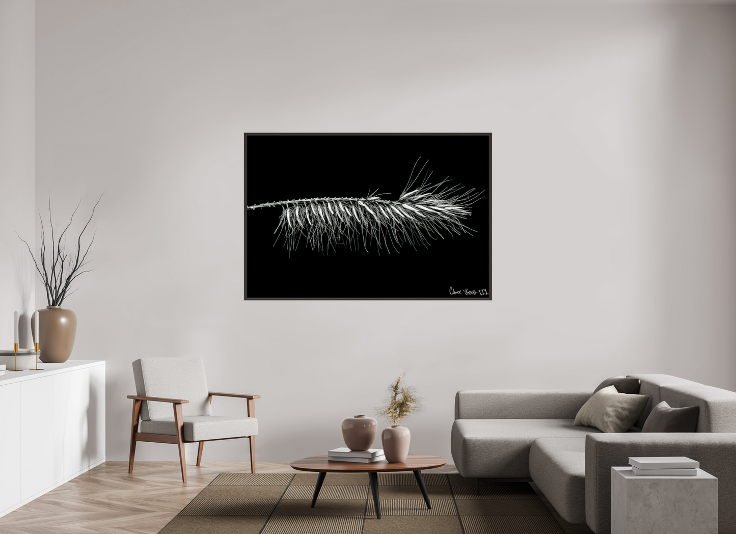 66 x 44″, Floater Frame Alder Brown Hallucigenia