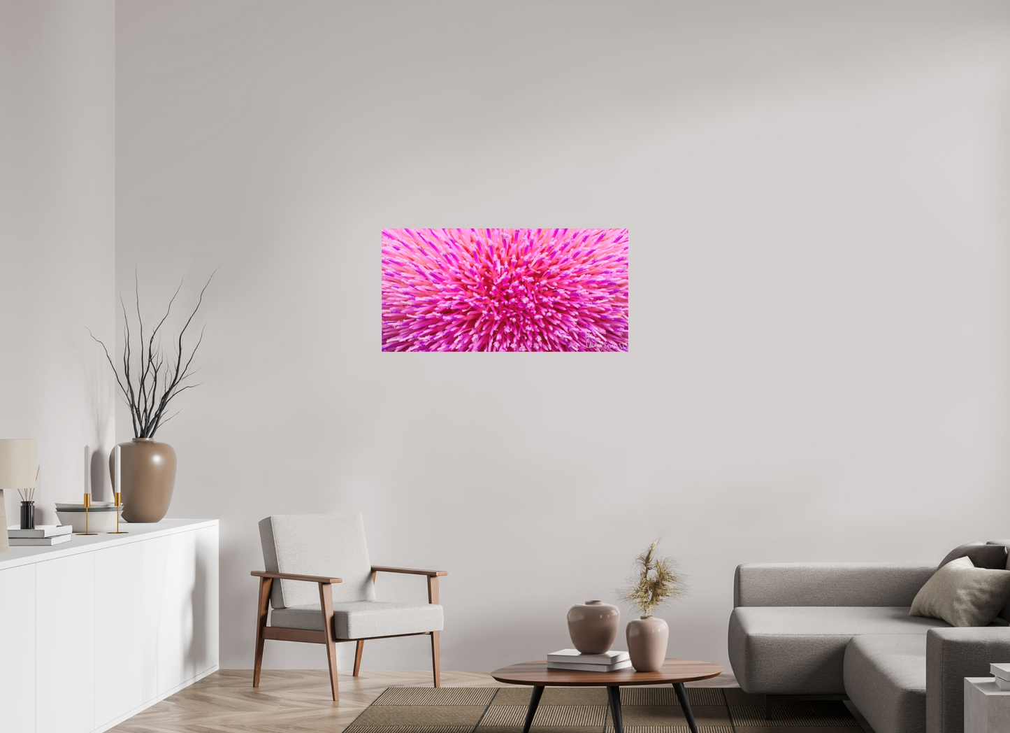 40 x 20″, Matte Metal Thistle Sea