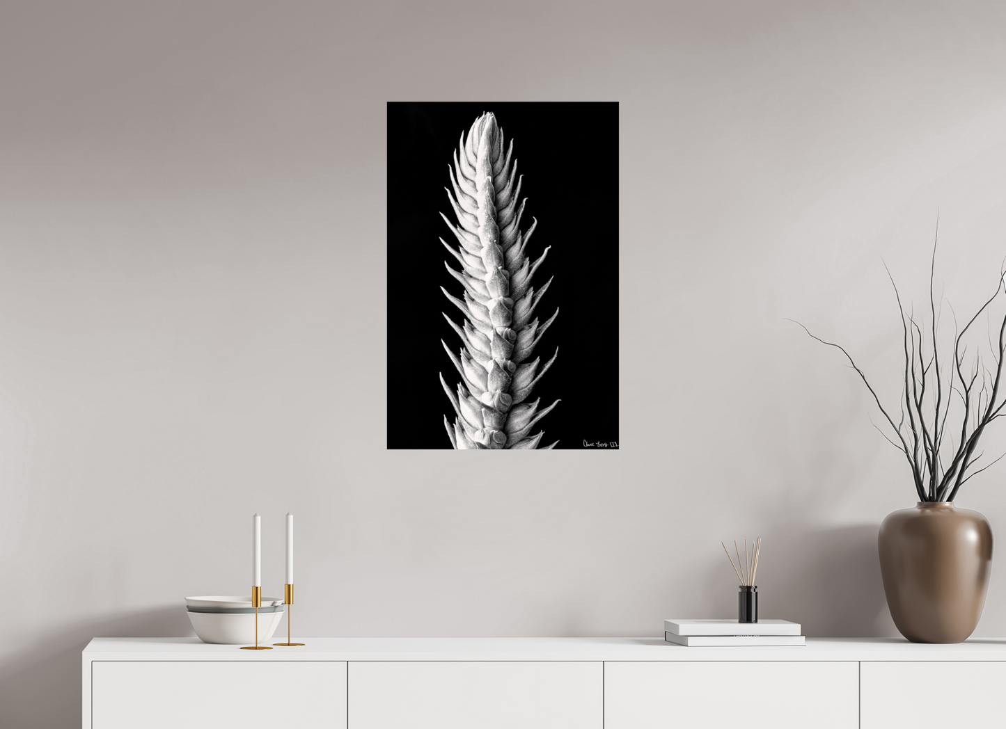 20 x 30″, Glossy Metal Vertebrae