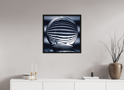25 x 25″, Floater Frame Black Oak Orb of Light