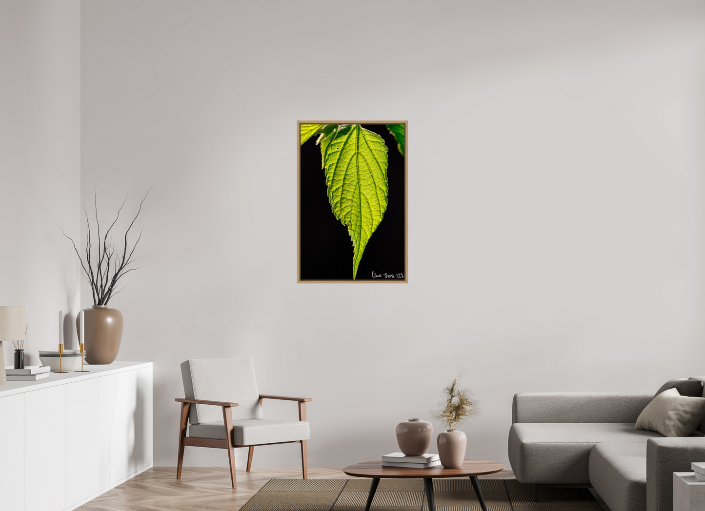 24 x 36″, Floater Frame Natural Oak Eternal Glow