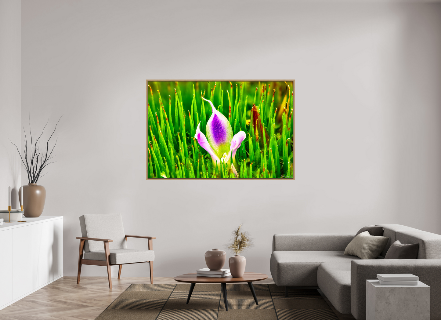 66 x 44″, Floater Frame Natural Oak Maverick