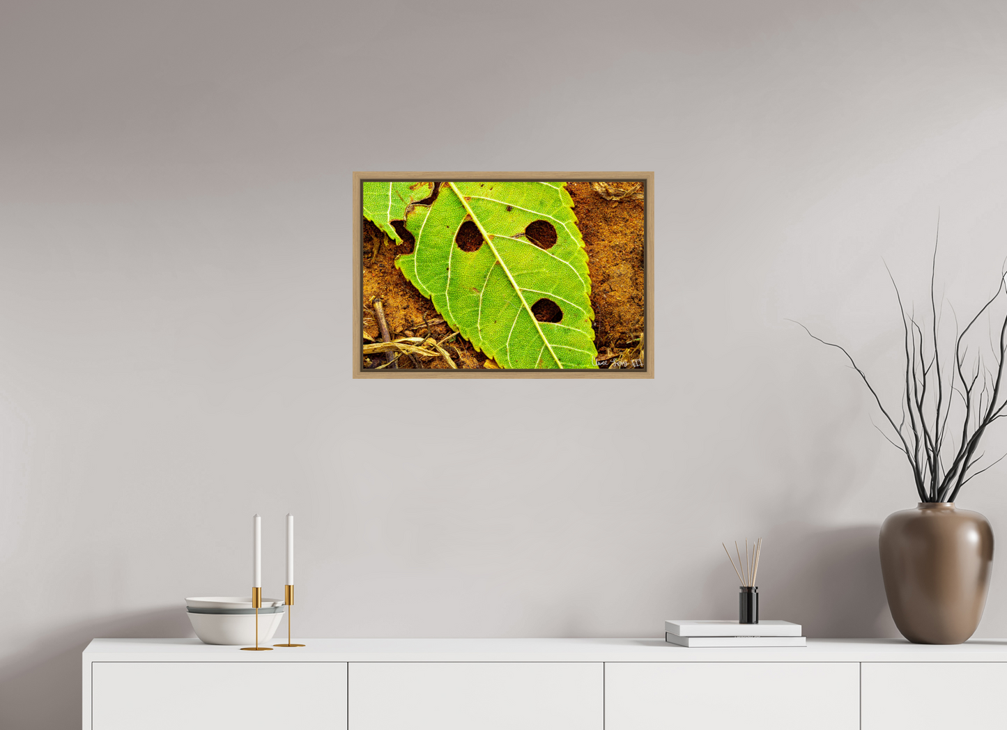 24 x 16″, Floater Frame Natural Oak Flabbergasted