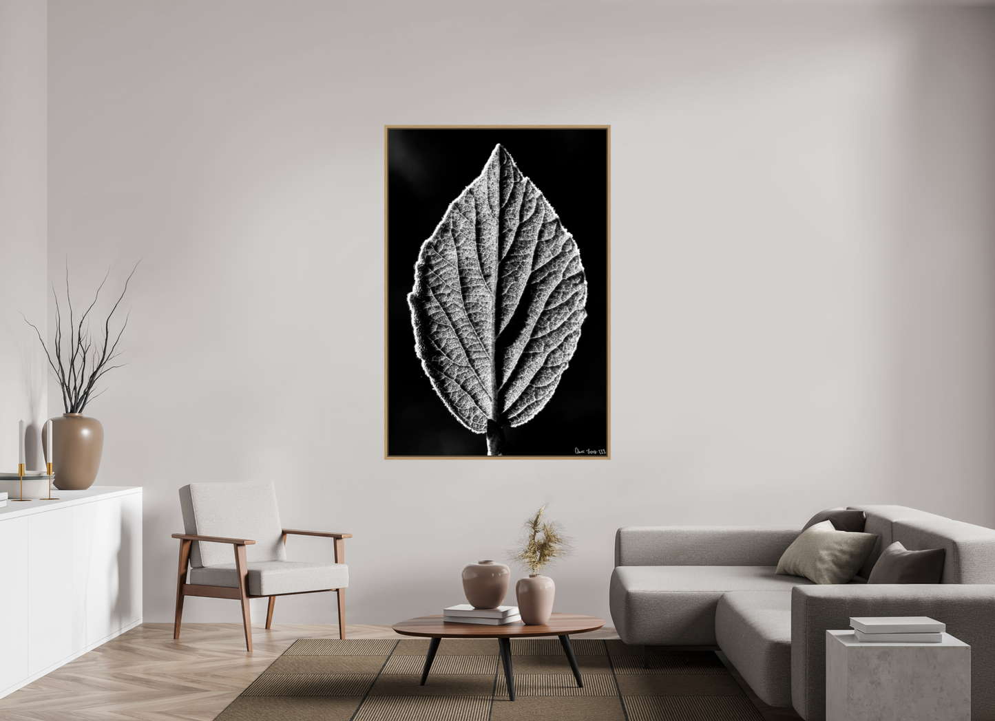 44 x 66″, Floater Frame Natural Oak Eclipse