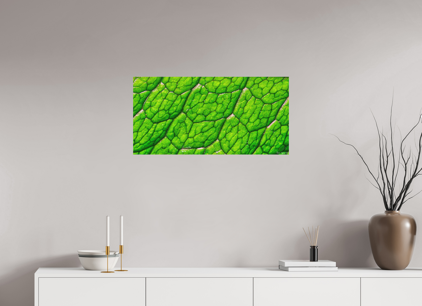 32 x 16″, Matte Metal Uniformed Venation
