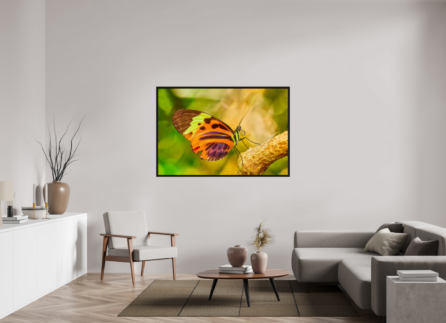 60 x 40″, Floater Frame Black Oak Flamboyance