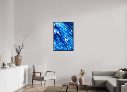 24 x 36″, Floater Frame Alder Brown Tilted Waves