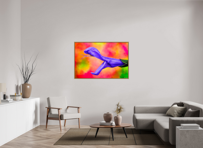 54 x 36″, Floater Frame Natural Oak Eden’s Serpent