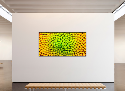 94 x 47″, Floater Frame Black Oak Geometric Harmony