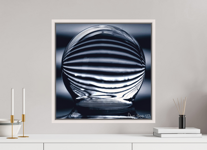 20 x 20″, Floater Frame Maple White Orb of Light