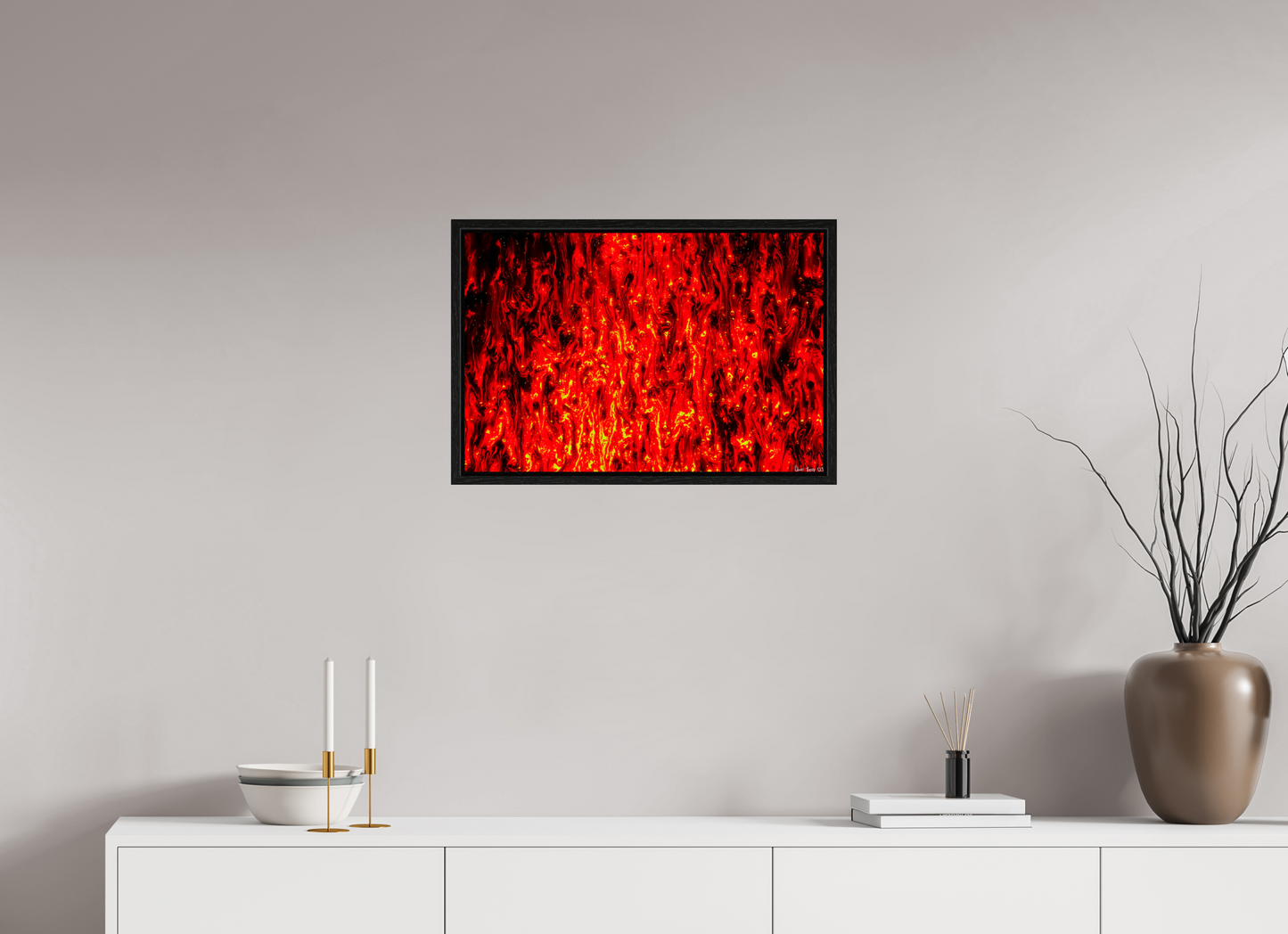 24 x 16″, Floater Frame Black Oak Inferno