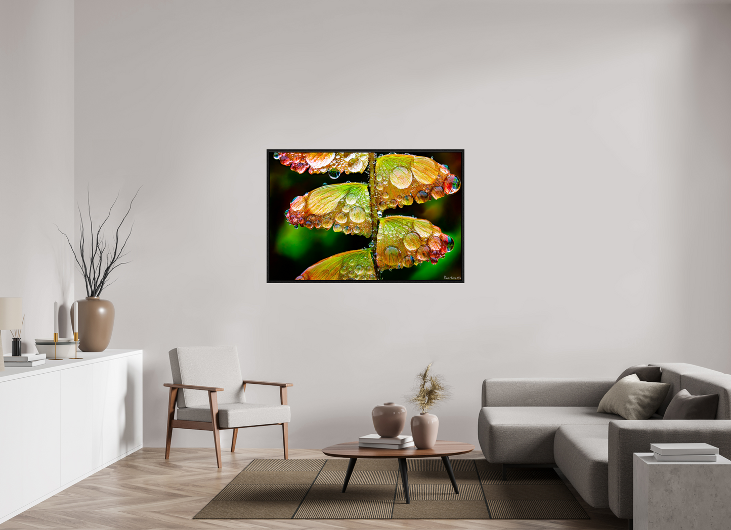 54 x 36″, Floater Frame Black Oak Monarch’s Abundance