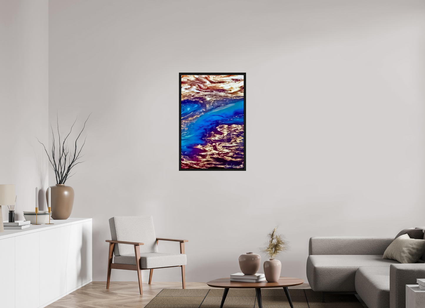 24 x 36″, Floater Frame Black Oak Stratospheric View