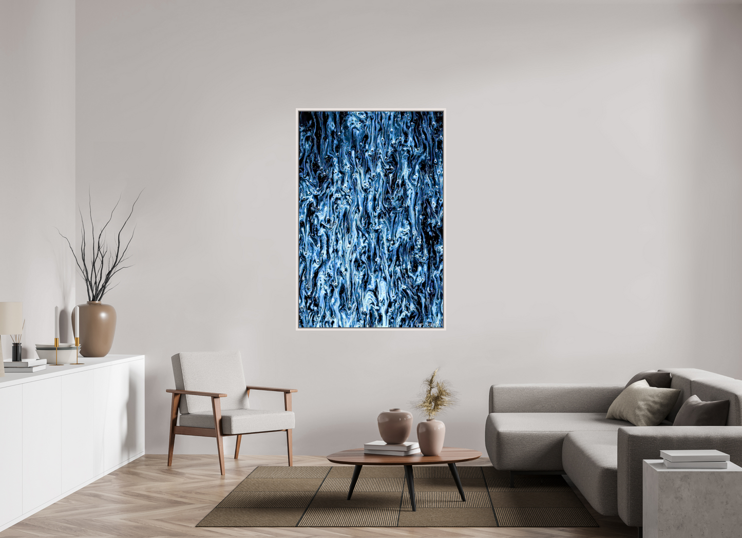 40 x 60″, Floater Frame Maple White Fumes & Vapors