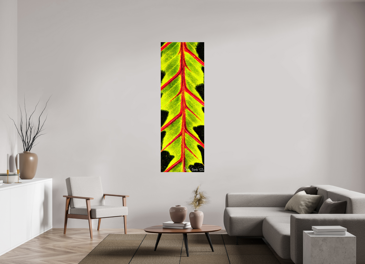 24 x 72″, Glossy Metal Highlighted Maranta