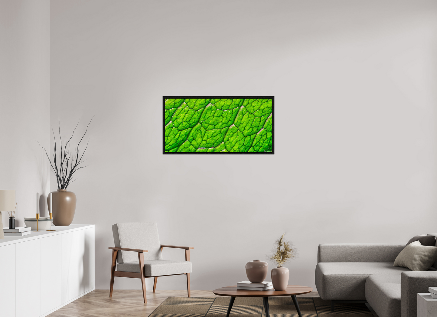 40 x 20″, Floater Frame Black Oak Uniformed Venation