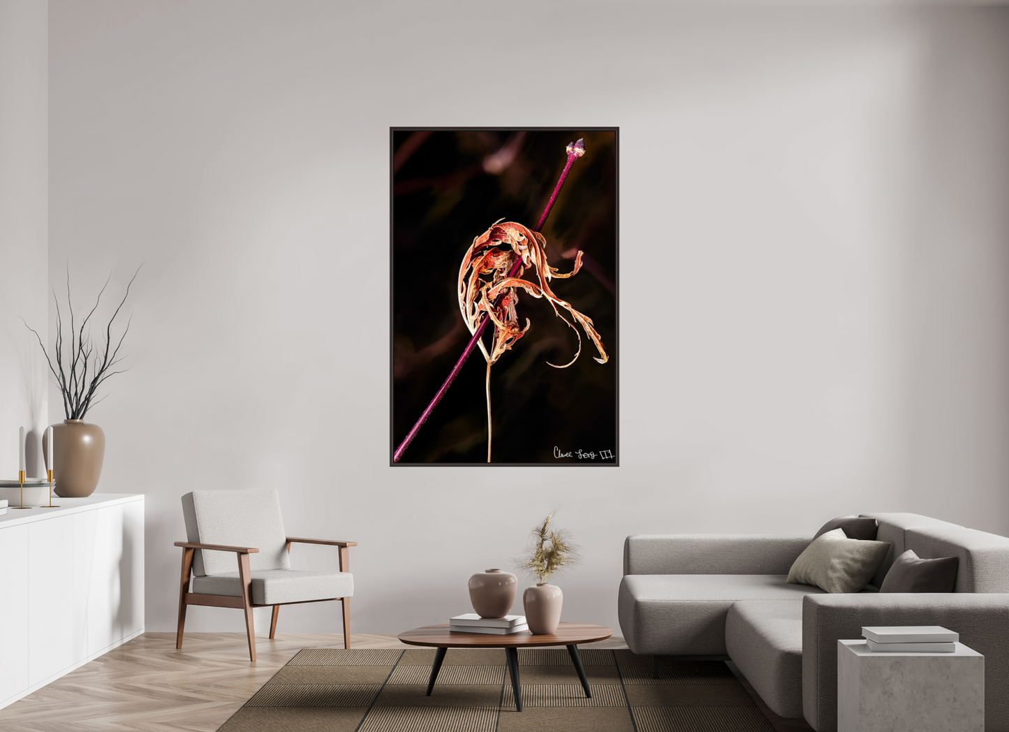 44 x 66″, Floater Frame Alder Brown Impaled