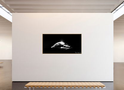 78 x 39″, Floater Frame Natural Oak Starry Mountain