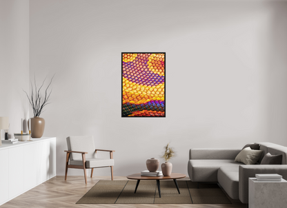 30 x 45″, Floater Frame Black Oak Python’s Iridescence