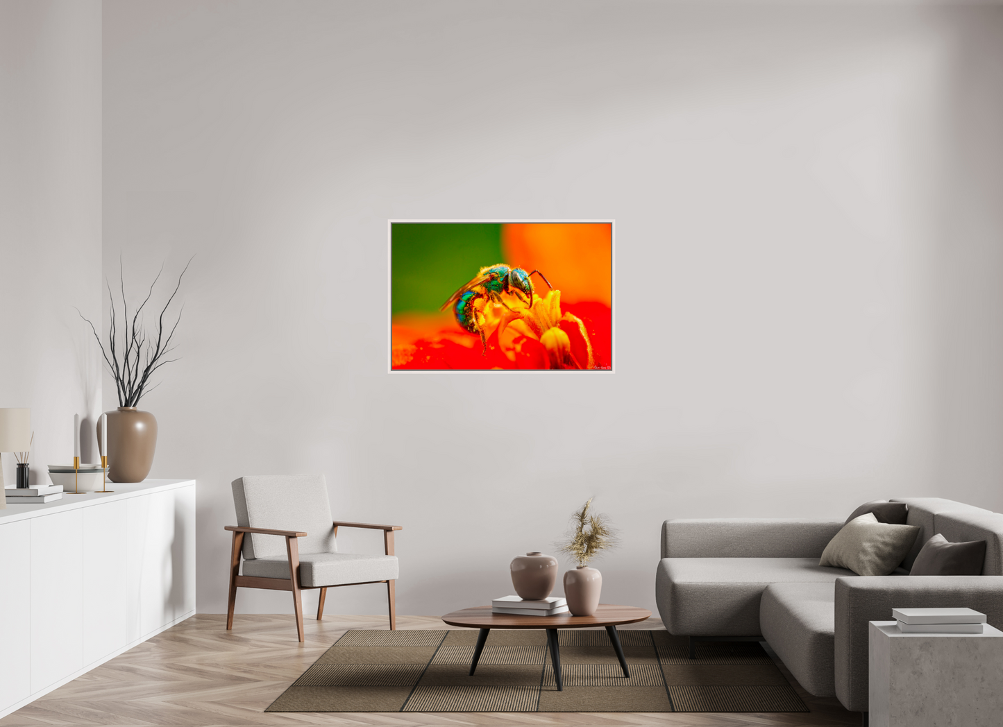 45 x 30″, Floater Frame Maple White Salt Licker