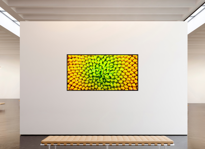 86 x 43″, Floater Frame Black Oak Geometric Harmony