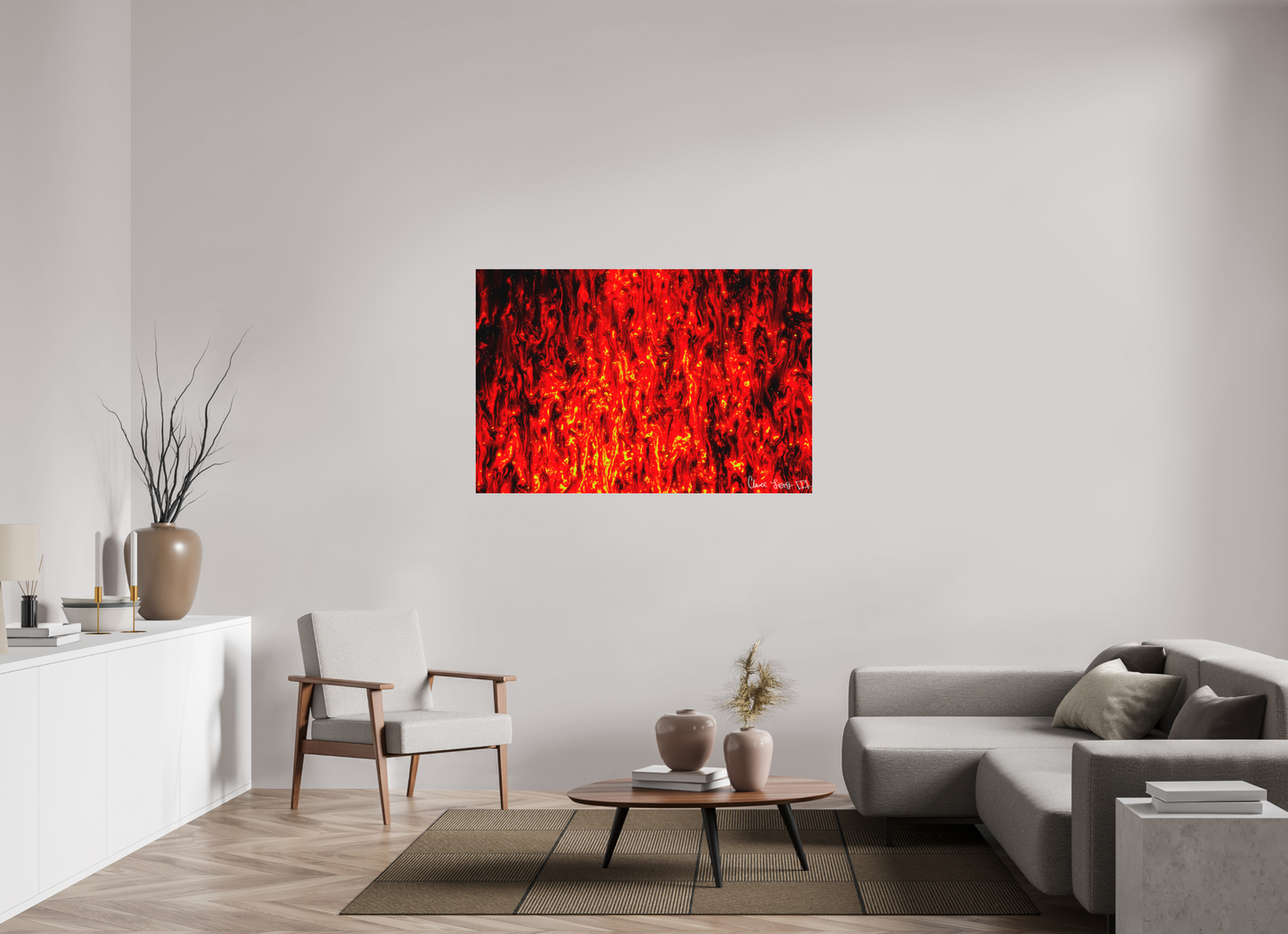 54 x 36″, Matte Metal Inferno