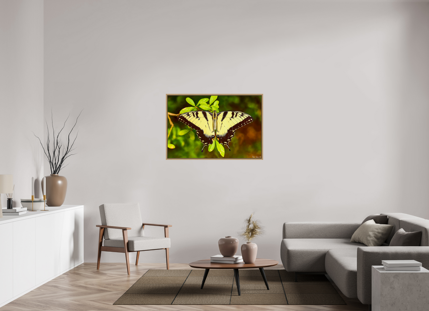 45 x 30″, Floater Frame Natural Oak Angel's Landing