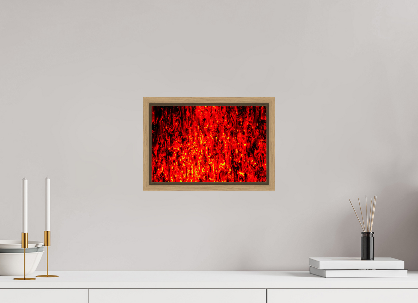 12 x 8″, Floater Frame Natural Oak Inferno