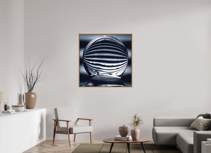 40 x 40″, Floater Frame Natural Oak Orb of Light