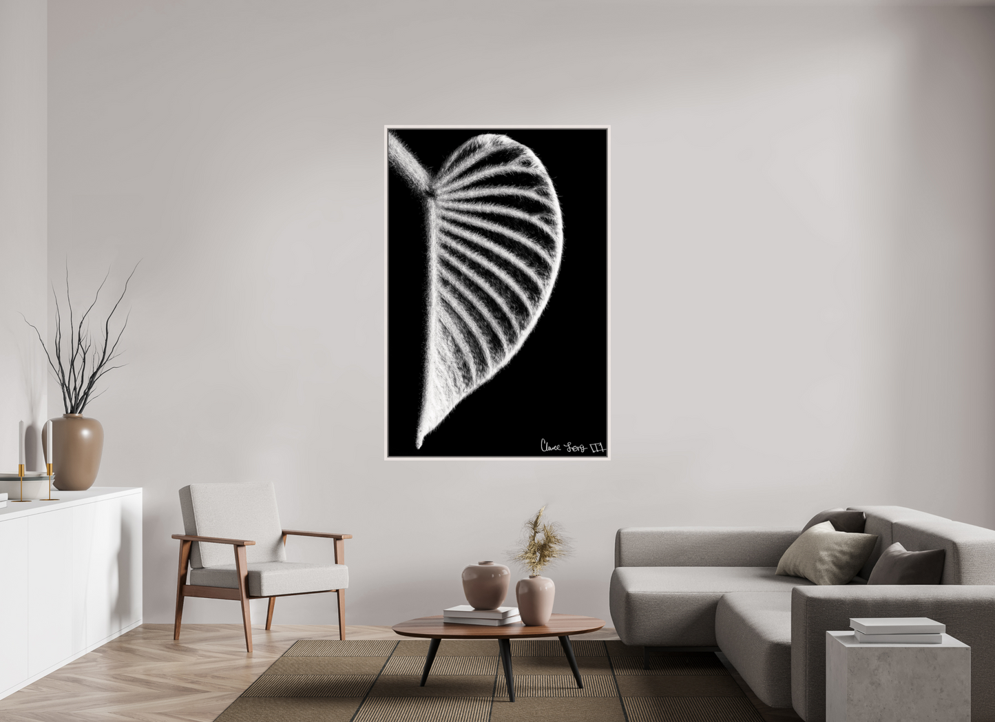 44 x 66″, Floater Frame Maple White Onyx Organ