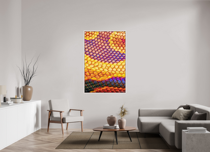 40 x 60″, Floater Frame Maple White Python’s Iridescence