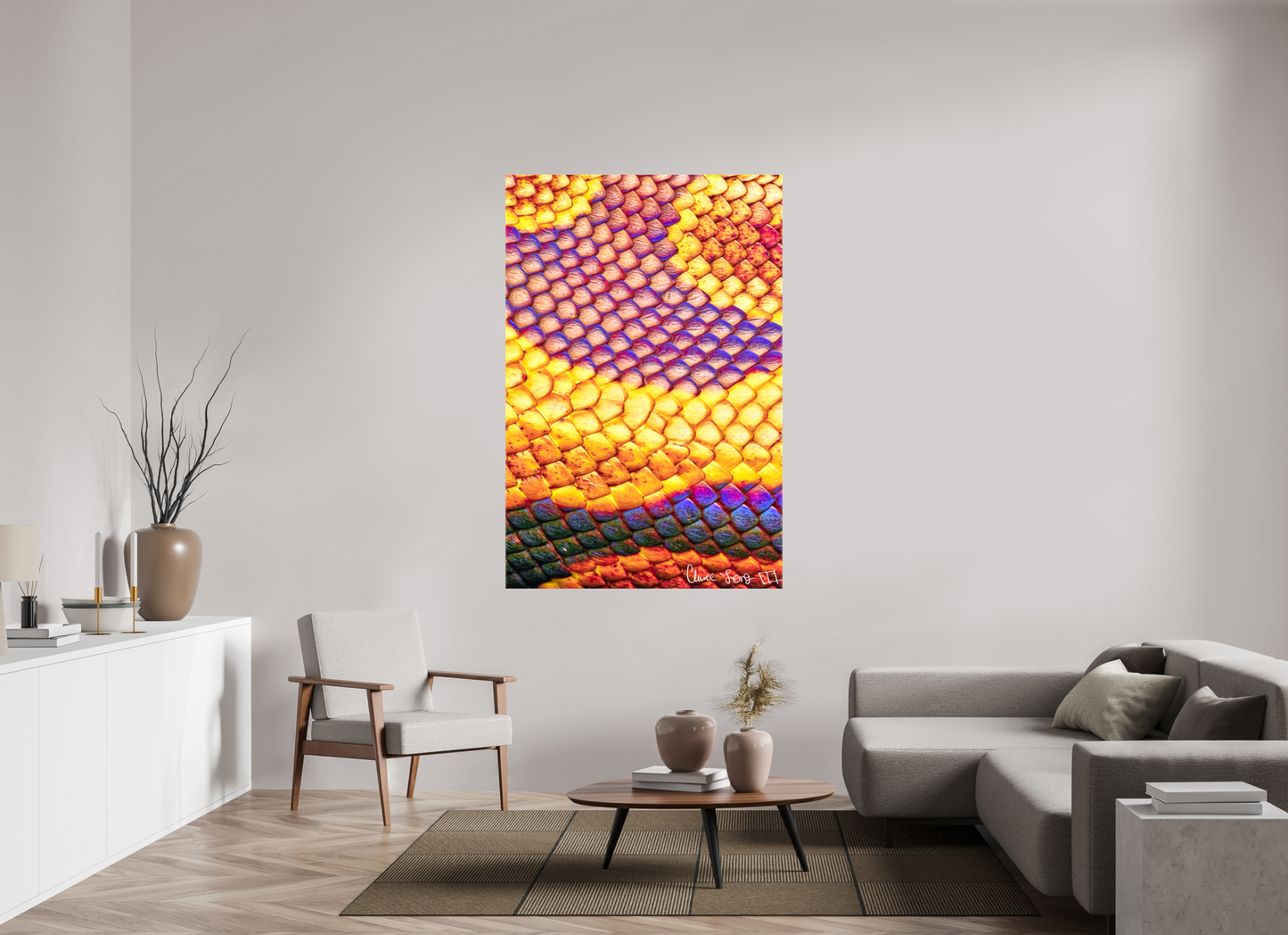 44 x 66″, Glossy Canvas Python’s Iridescence