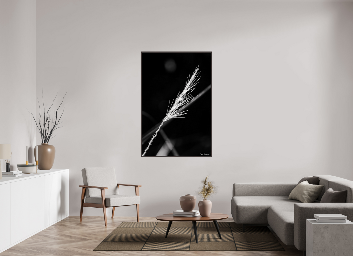 40 x 60″, Floater Frame Alder Brown Frayed