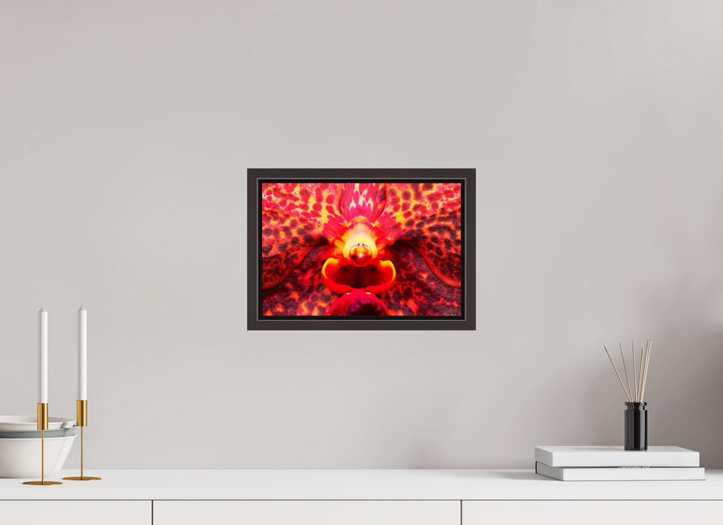 12 x 8″, Floater Frame Alder Brown Orchid’s Last Stand in the Inferno