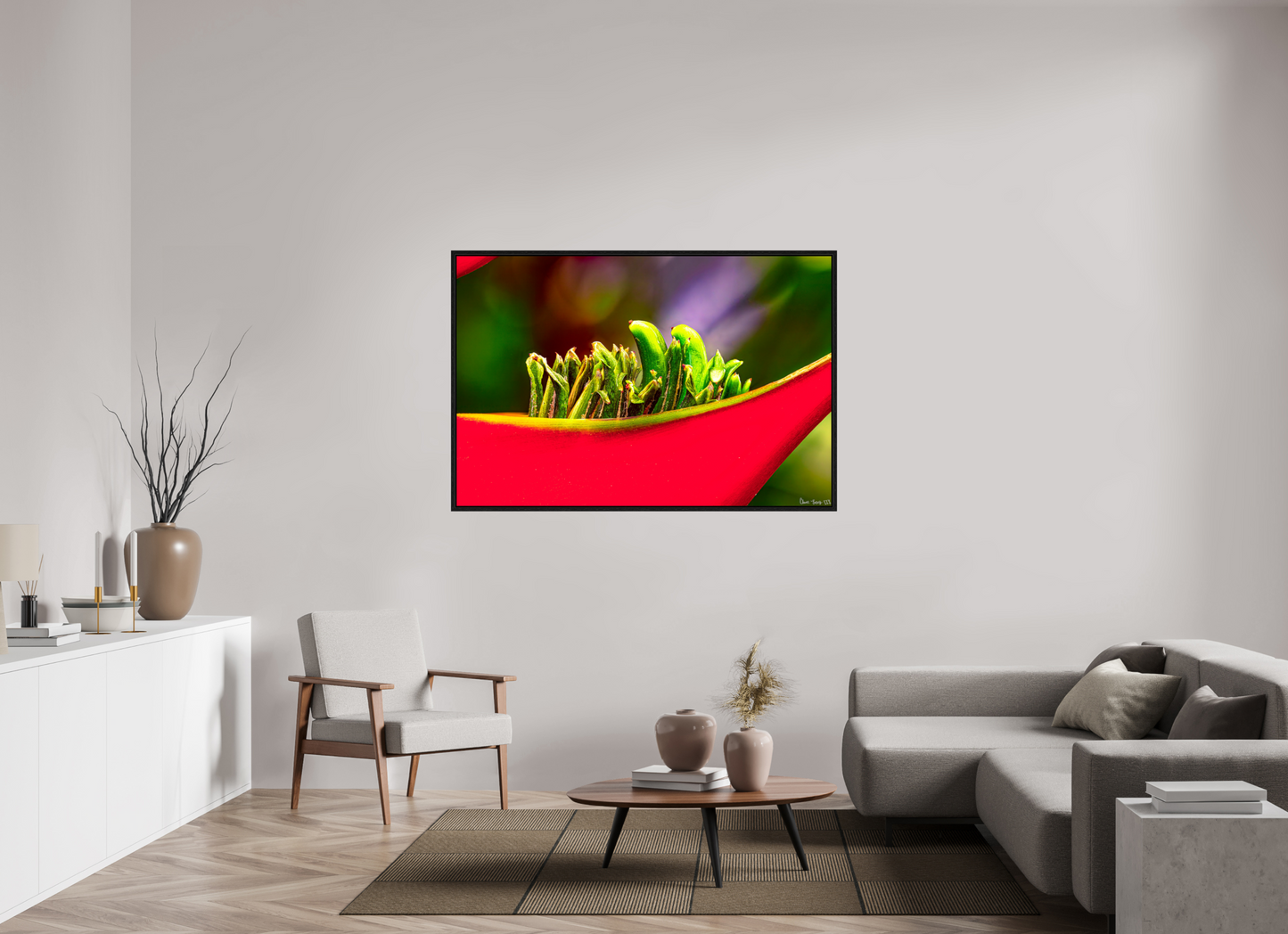 60 x 40″, Floater Frame Black Oak Utopia