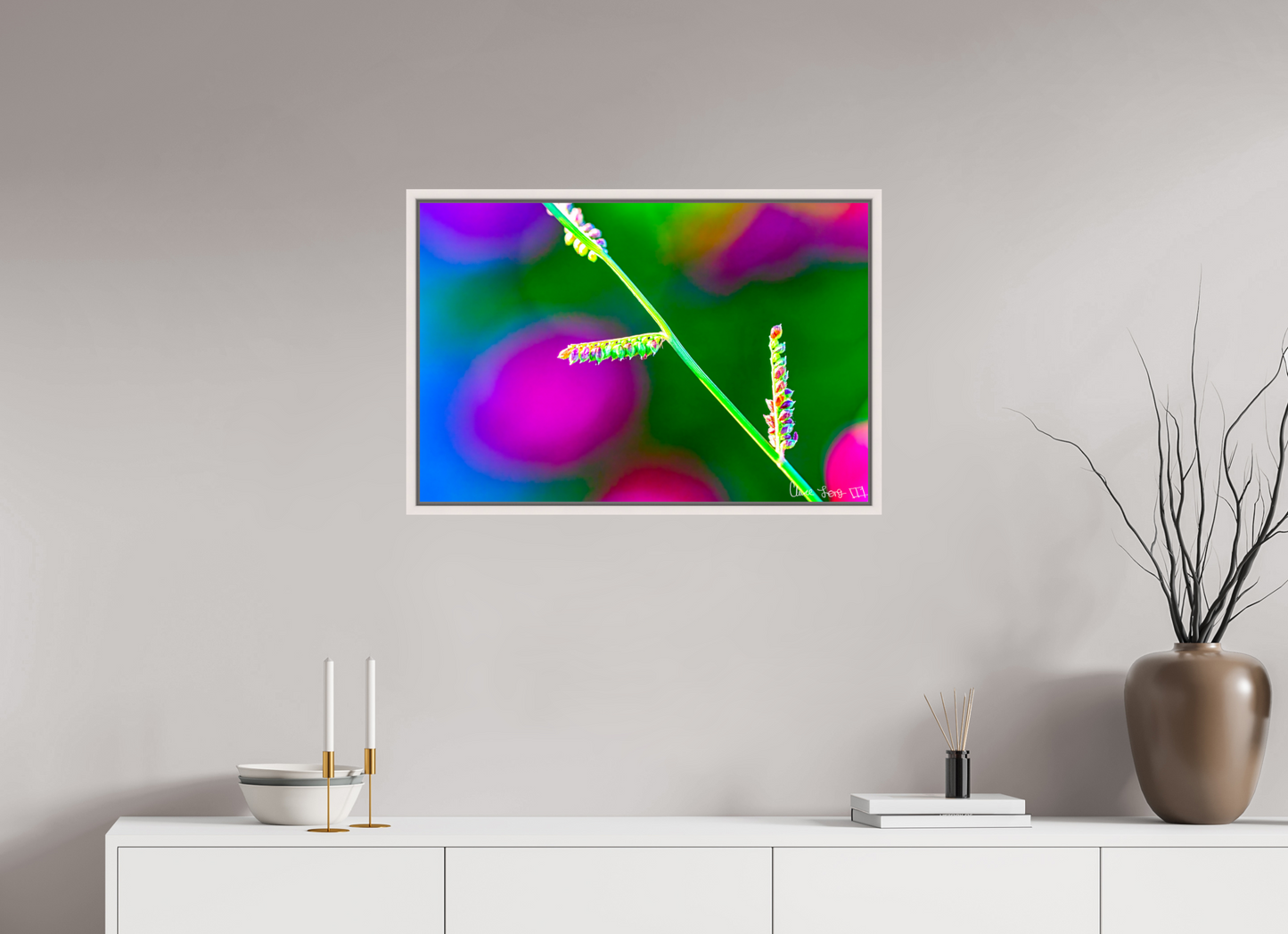 30 x 20″, Floater Frame Maple White Technicolor Vibes