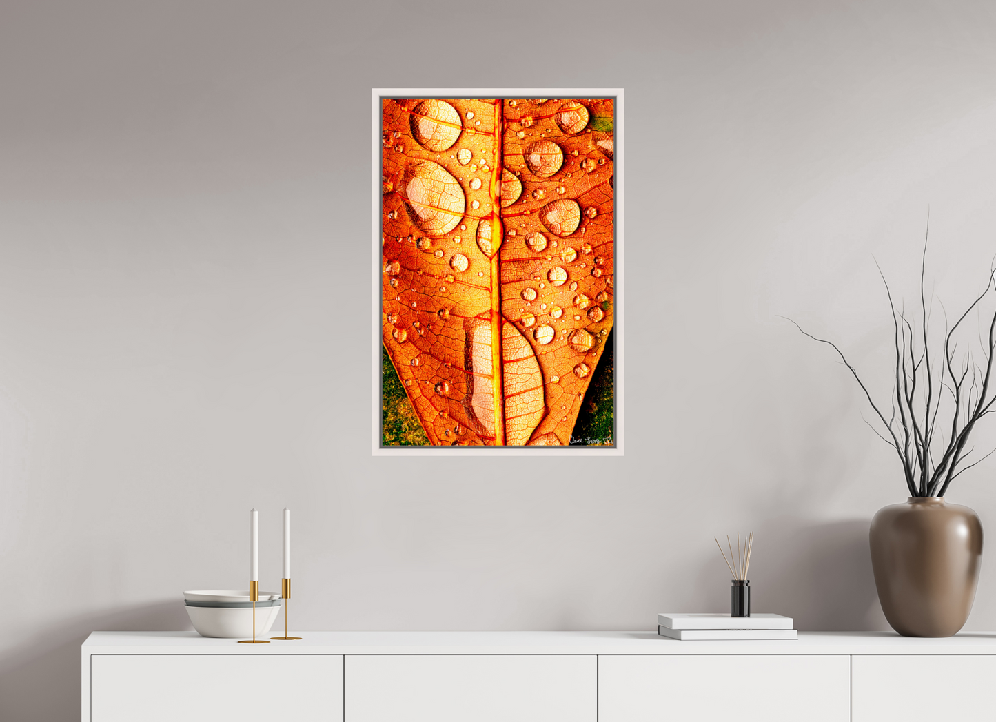 20 x 30″, Floater Frame Maple White Transparency