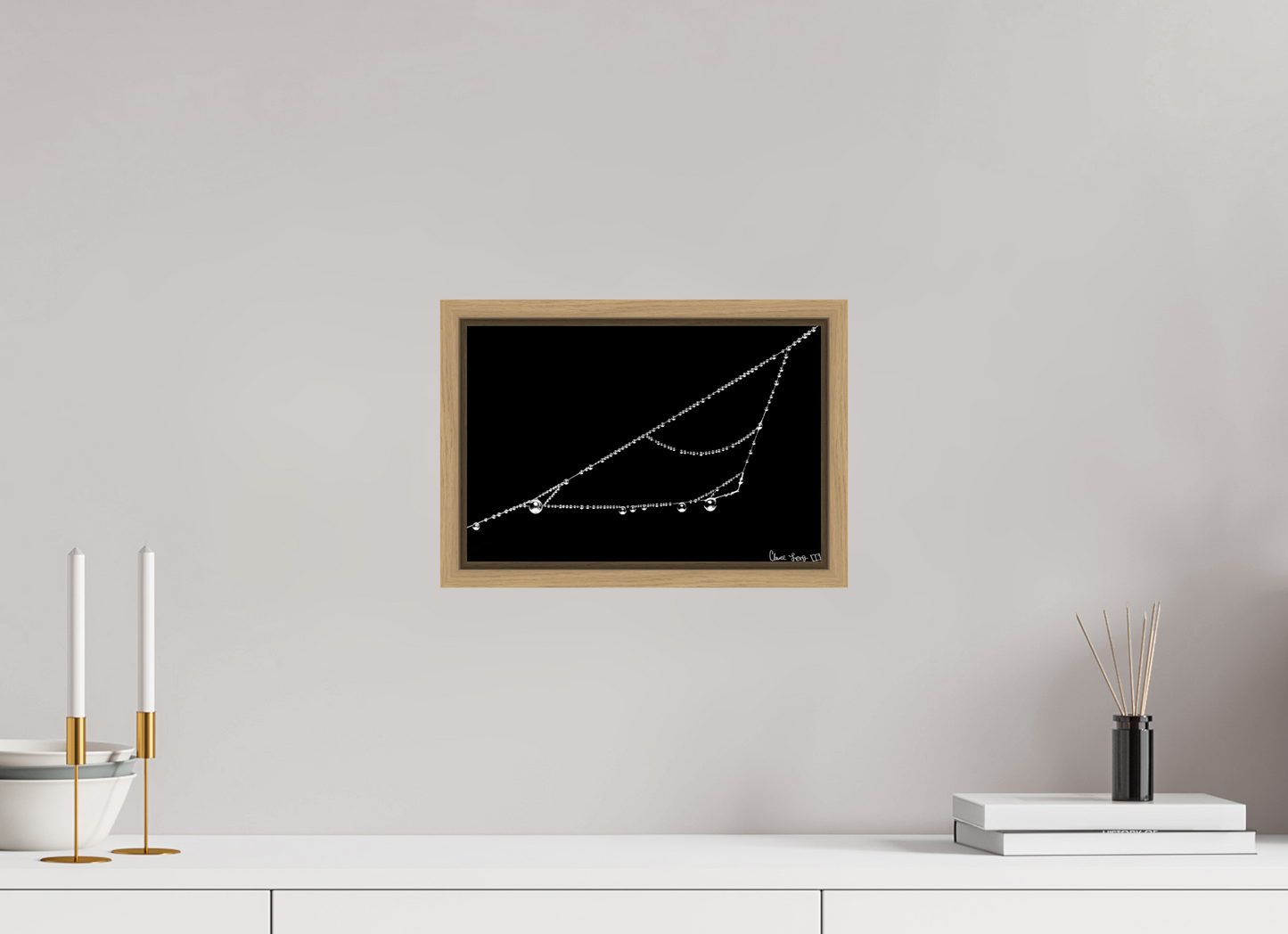 12 x 8″, Floater Frame Natural Oak Right Triangle