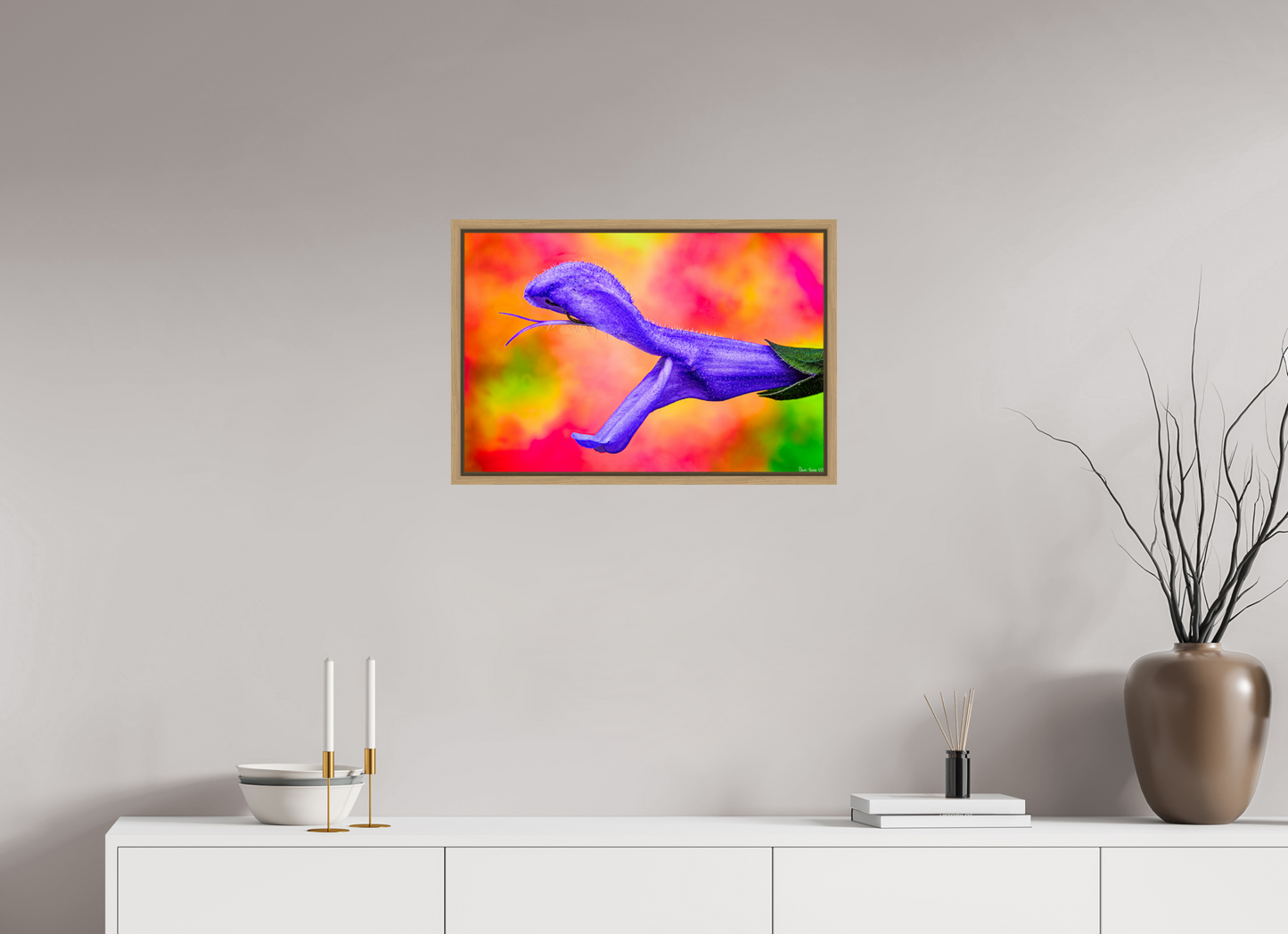 24 x 16″, Floater Frame Natural Oak Eden’s Serpent