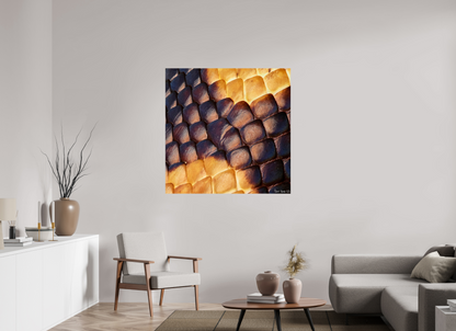 45 x 45″, Glossy Metal Python’s Glow