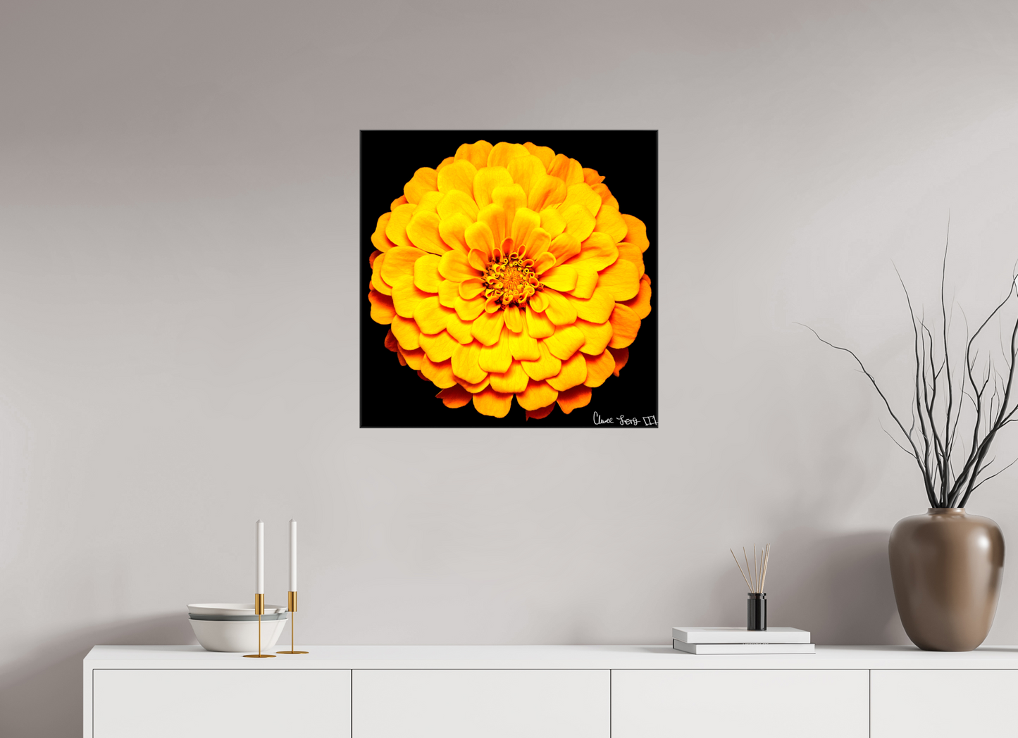 25 x 25″, Glossy Canvas Midnight Sun