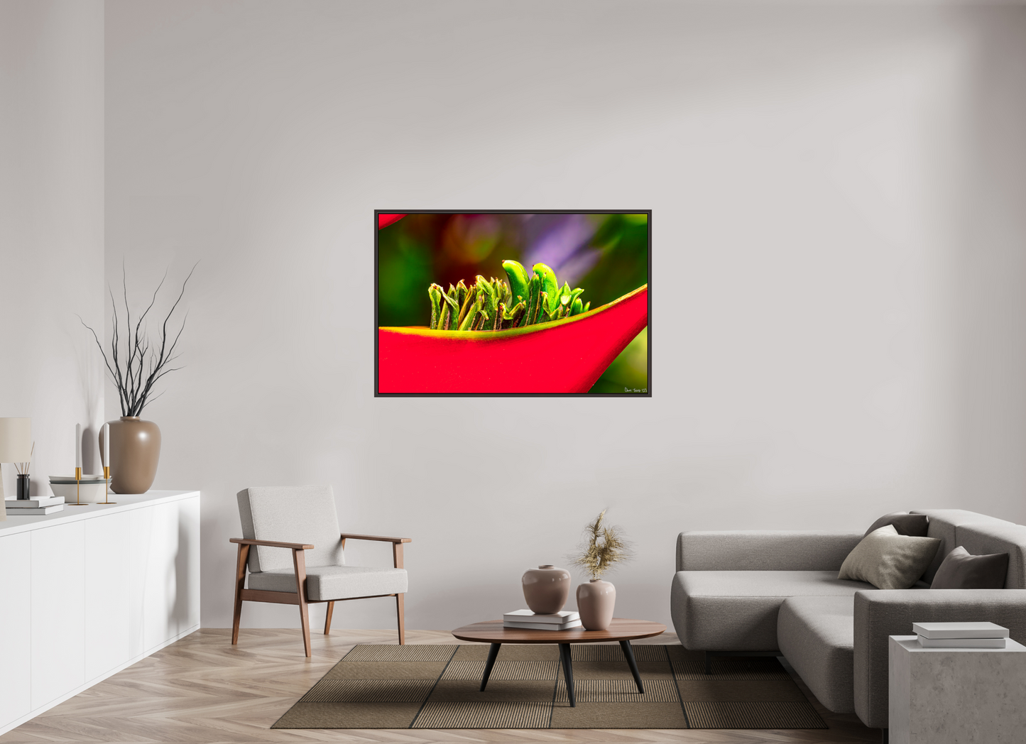 54 x 36″, Floater Frame Alder Brown Utopia