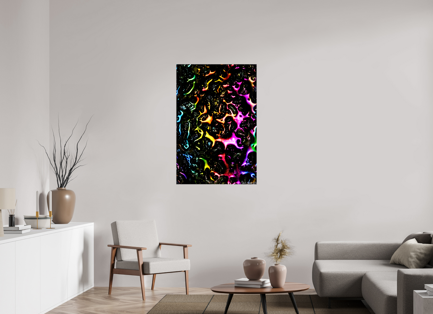 30 x 45″, Glossy Canvas Petroleum Rainbow