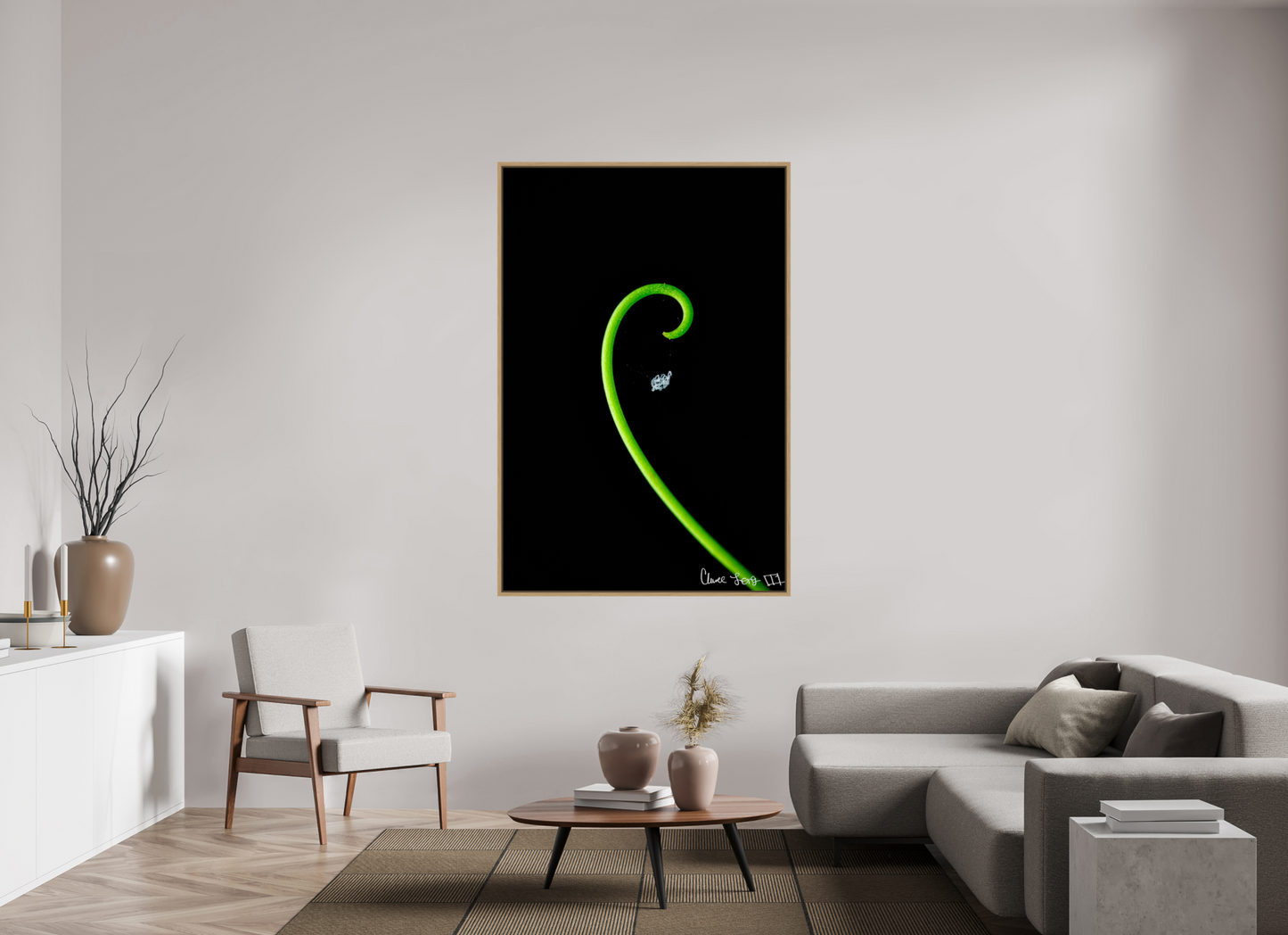 44 x 66″, Floater Frame Natural Oak Golden Ratio