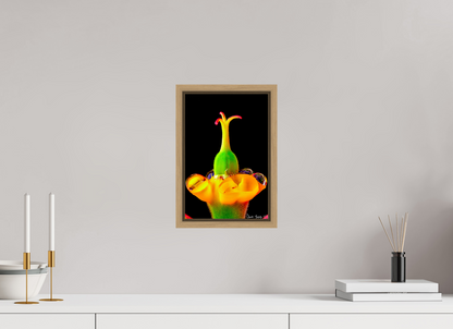 8 x 12″, Floater Frame Natural Oak Bubble Fountain