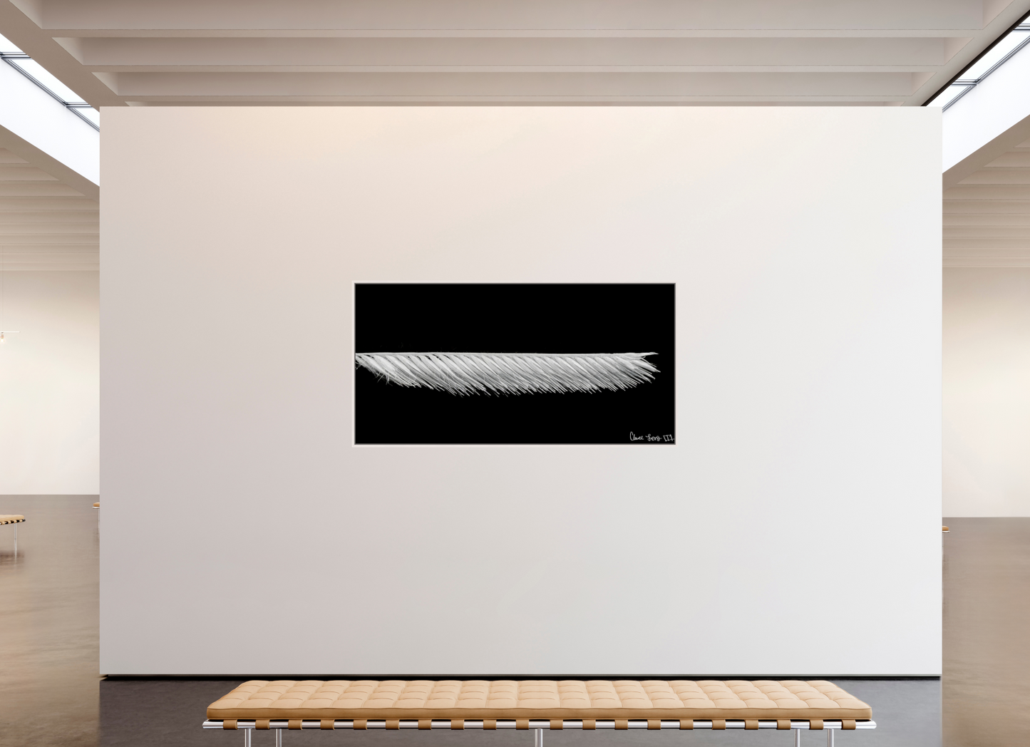 78 x 39″, Floater Frame Maple White Frayed Precision