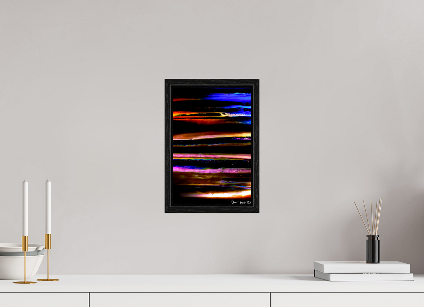 8 x 12″, Floater Frame Black Oak Jupiter’s Storm