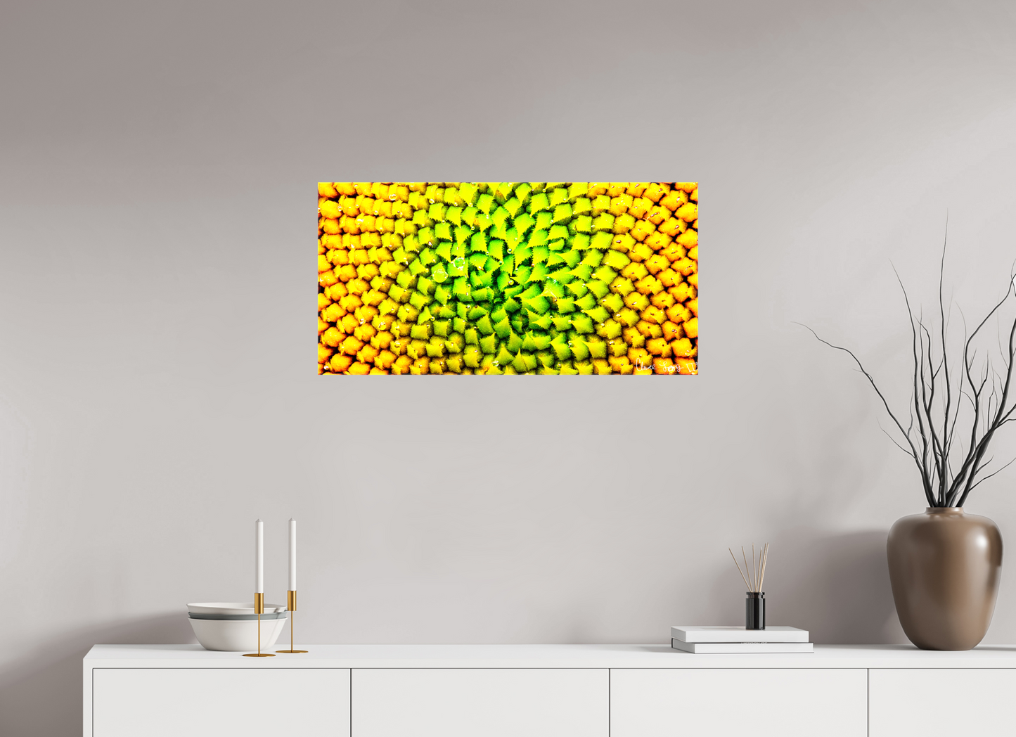 32 x 16″, Glossy Canvas Geometric Harmony